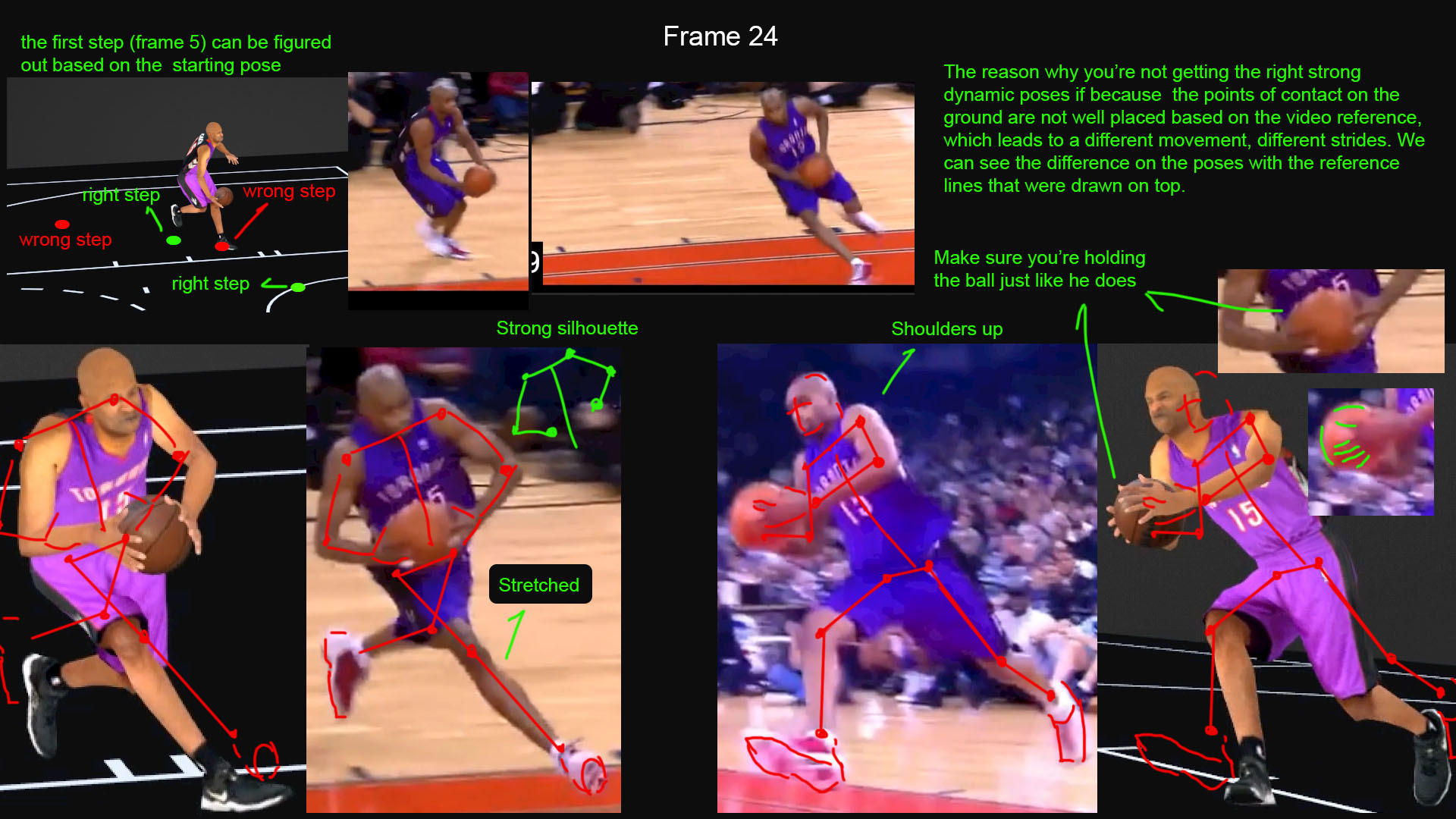 Notes for a Vince Carter AR dunk.
