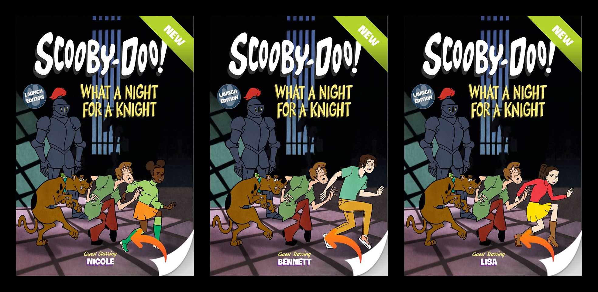 Personalized Scooby-Doo book output generated from the Blender production pipeline.