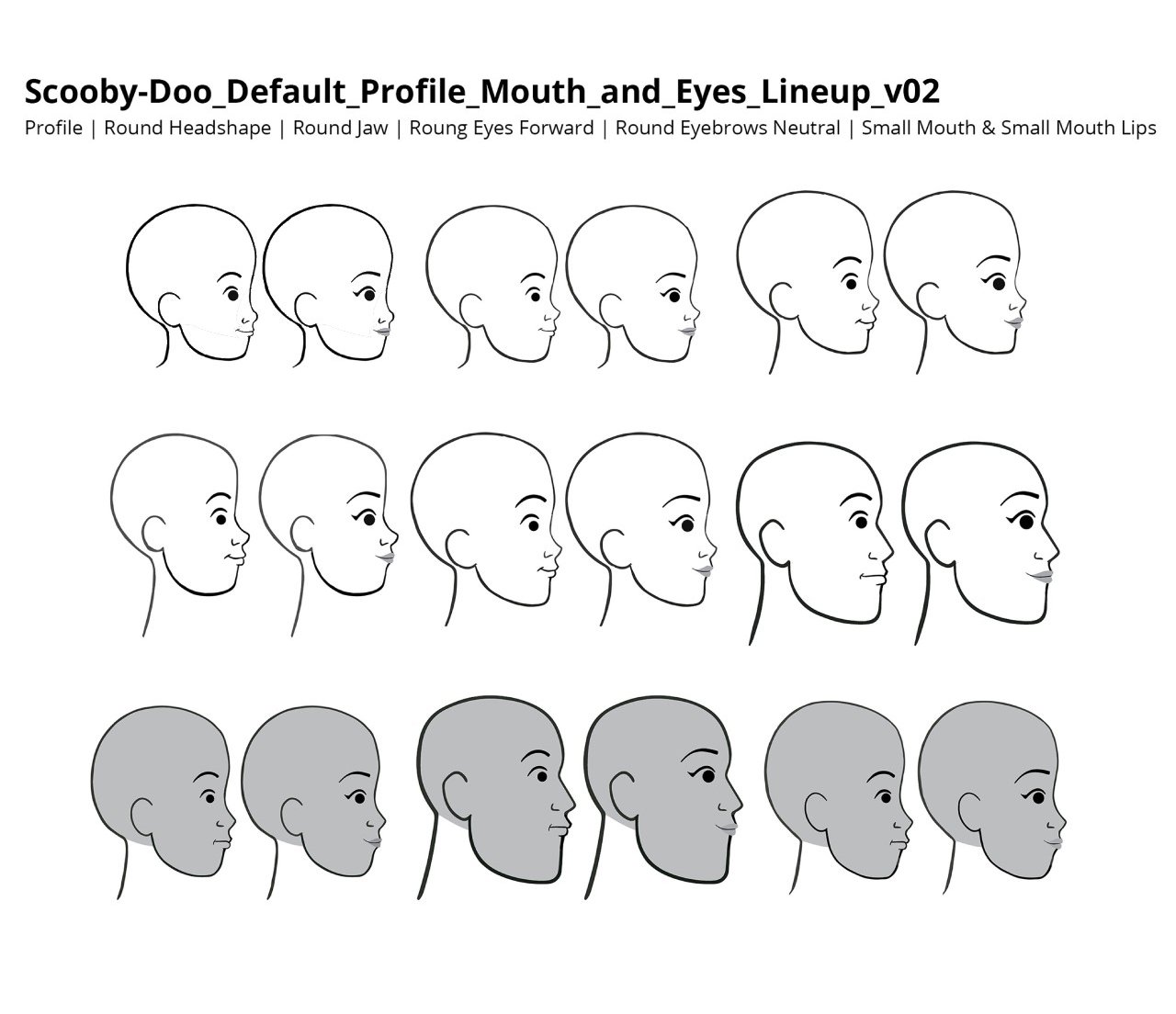 Scooby-Doo Character Studio Groove Jones profile mouth and eyes lineup showcase.