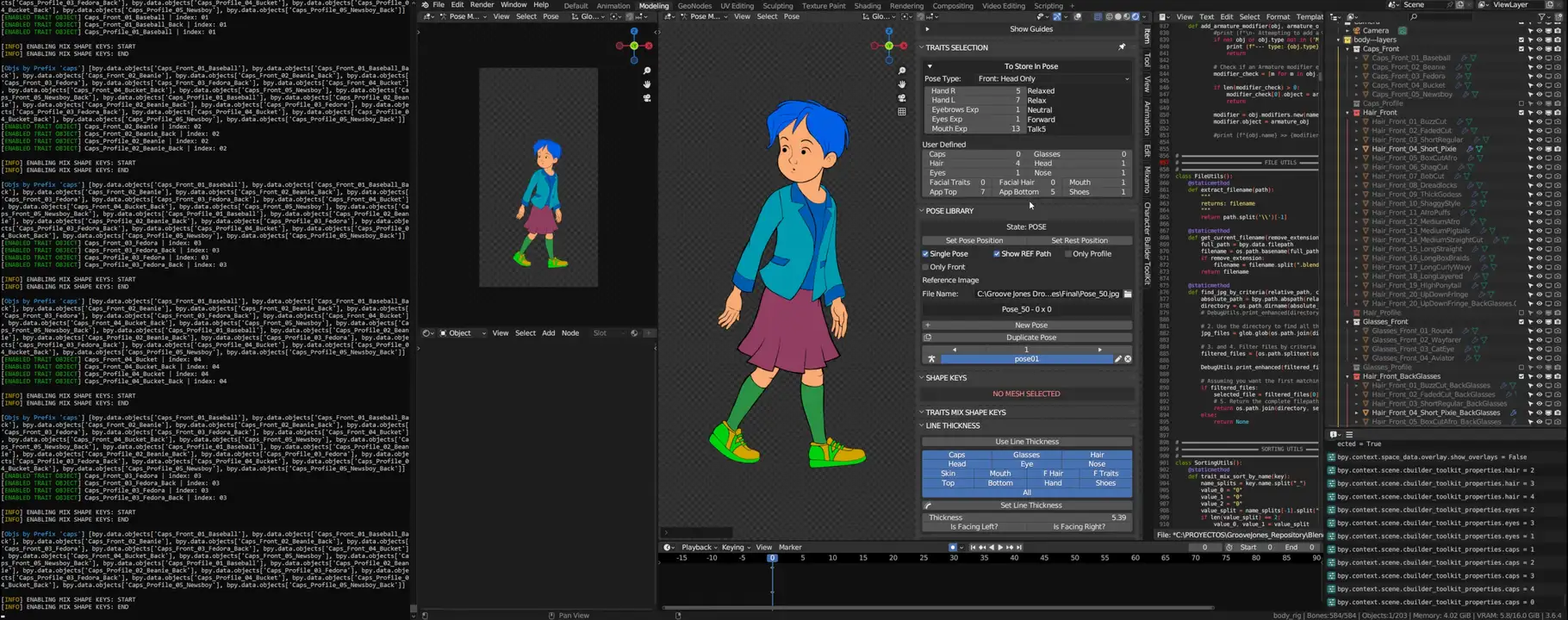 Scooby-Doo Character Studio Groove Jones artist-facing the Blender tool.
