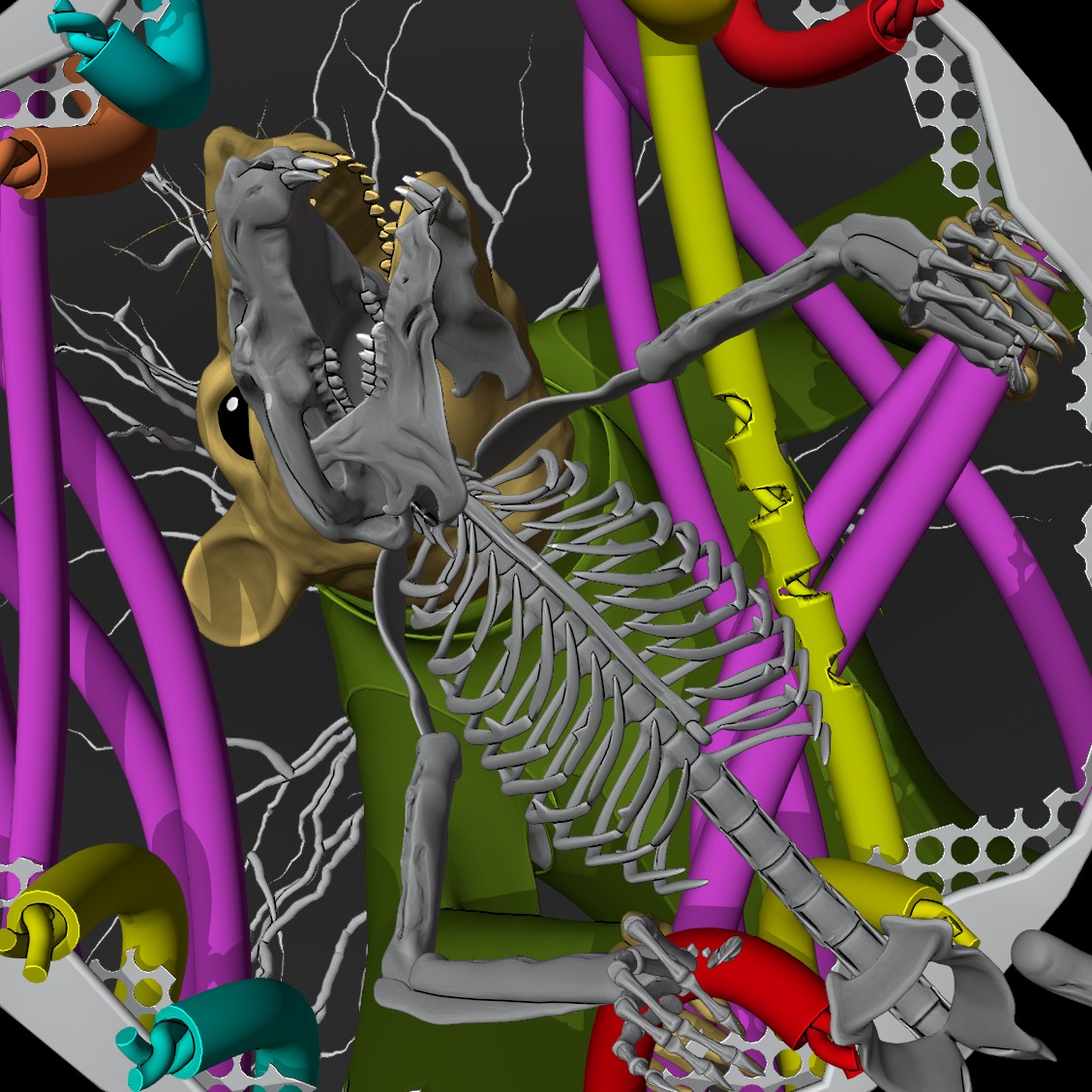 Mutant Sewer Rat skeleton viewport.