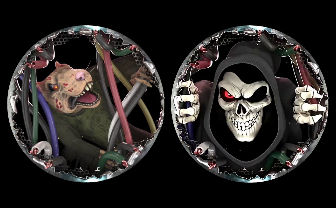 Spirit Halloween 2025 holofan character display.