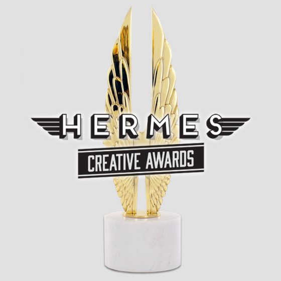 Spirit Halloween Times Square Hermes Creative Awards Gold Electronic Media / Digital Advertising / Display Ad award badge.
