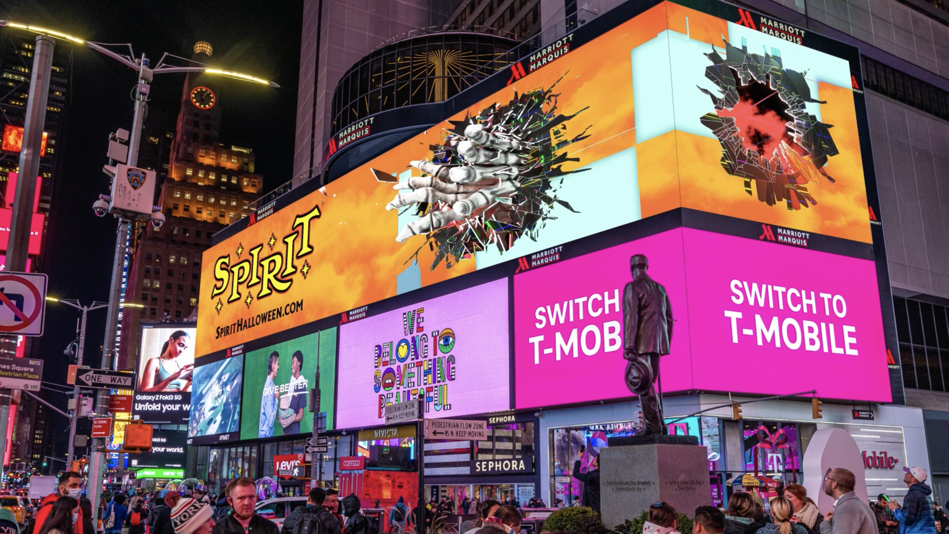 Spirit Halloween Times Square billboard ad.