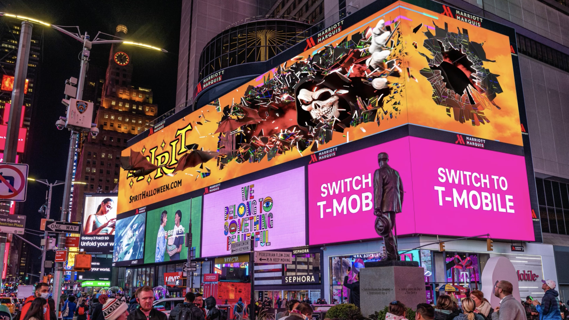 Spirit Halloween Times Square billboard ad.
