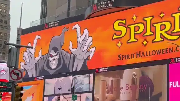 Spirit Halloween Times Square billboard motion graphics.